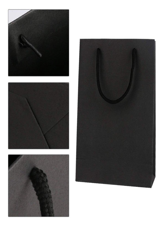 driew Black Gift Bags with Handles, Medium Paper Bags Gift Bag Black 7.5x3x10 inches Pack of 50 - Image 4